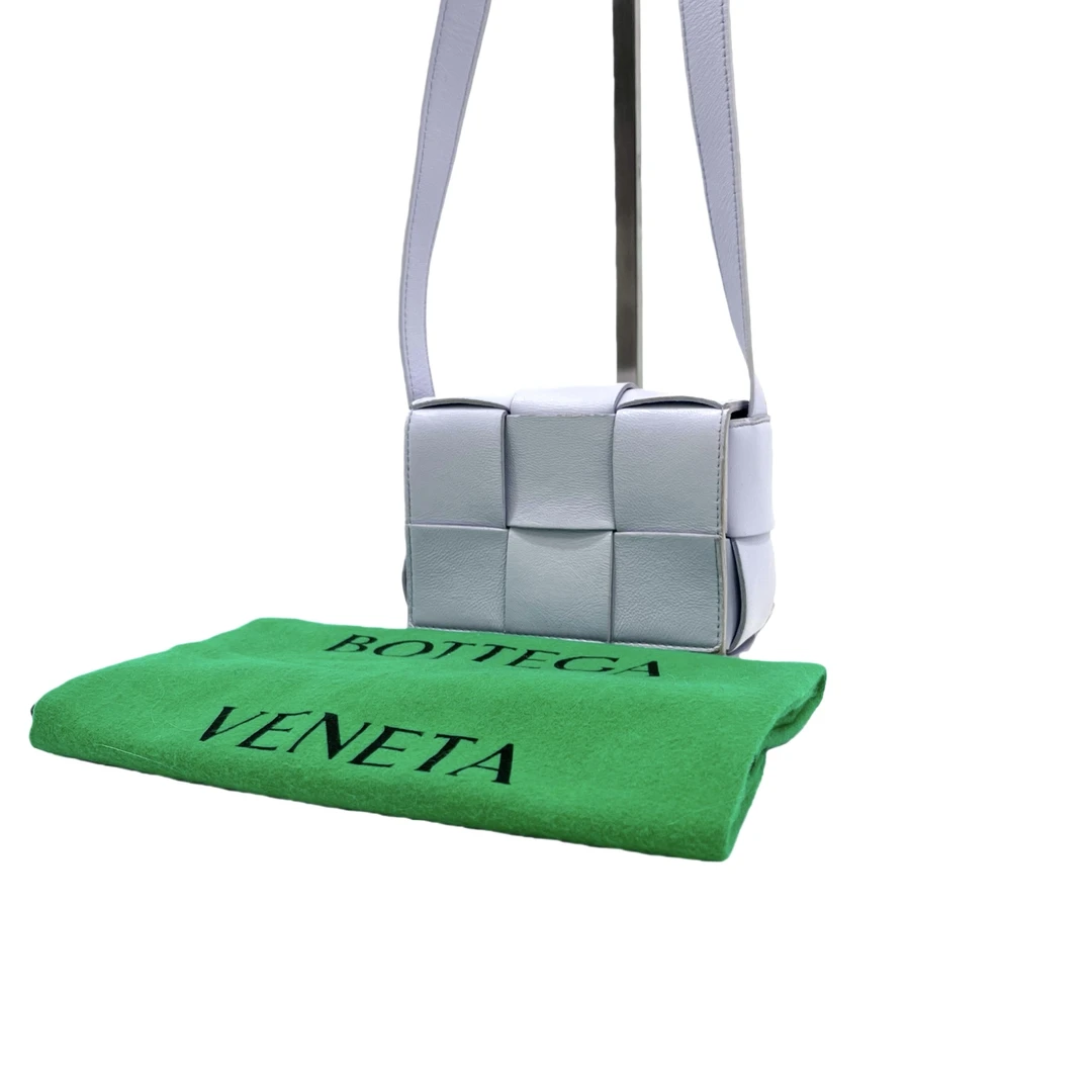 95新 BOTTEGA VENETA/葆蝶家 二手香芋紫编织斜挎包K05814