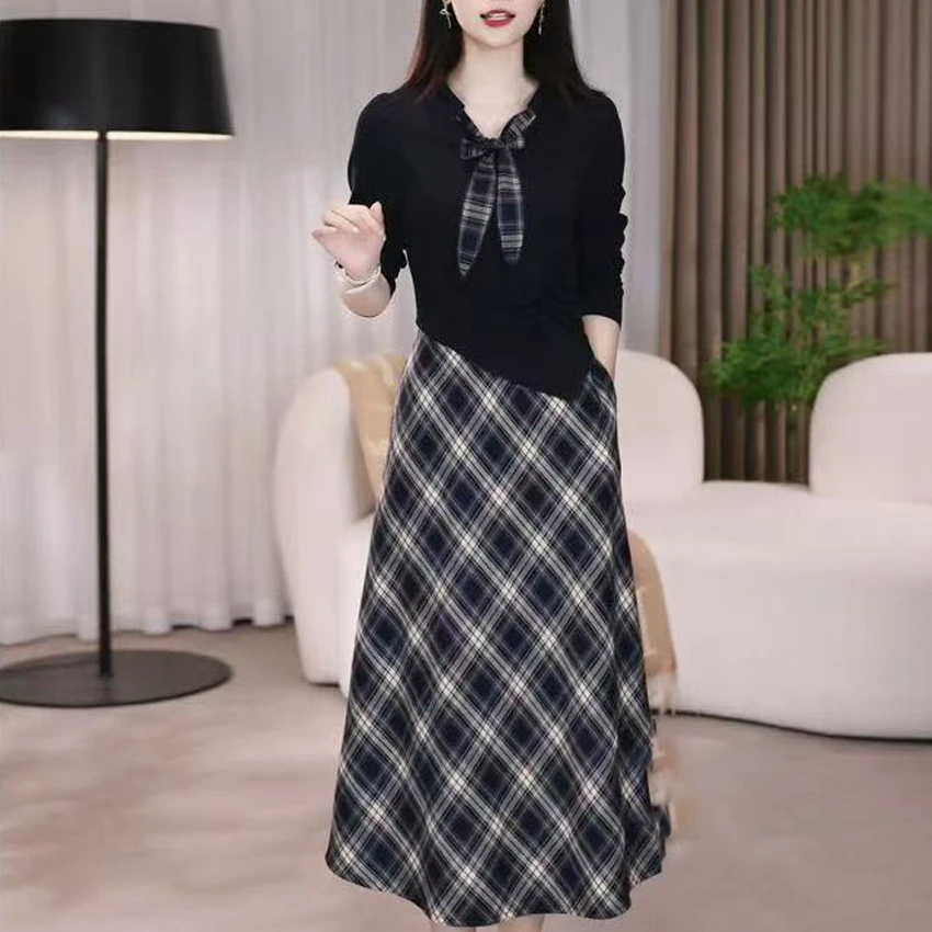 L5639秋季2025时尚套装裙女设计感气质洋气上衣搭半身裙两件套