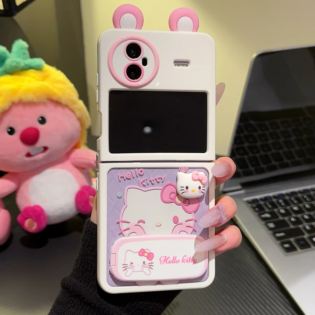 凯蒂猫支架适用于华为POCKET2折叠手机壳可爱VIVO/OPPO2024高级感