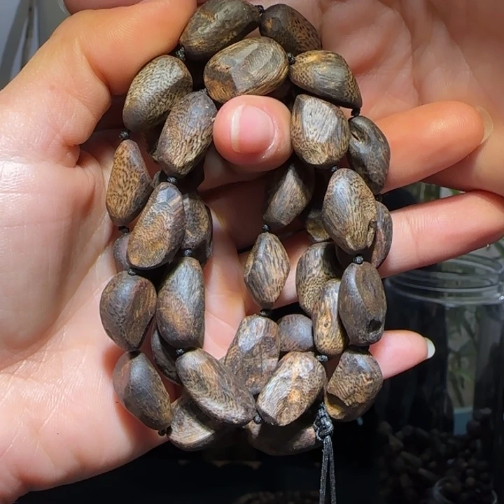 沉香手串无*原母树沉水链子55克