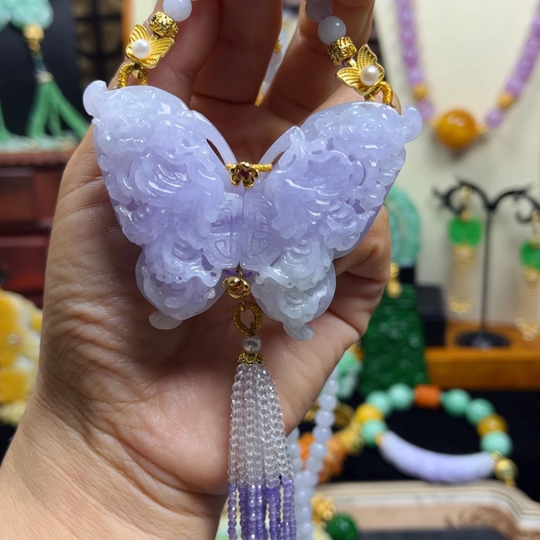 颈饰未镶嵌翡翠天然翡翠