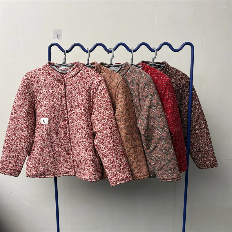 中老年外套 花棉袄 带填充加厚保暖服 爸爸妈妈