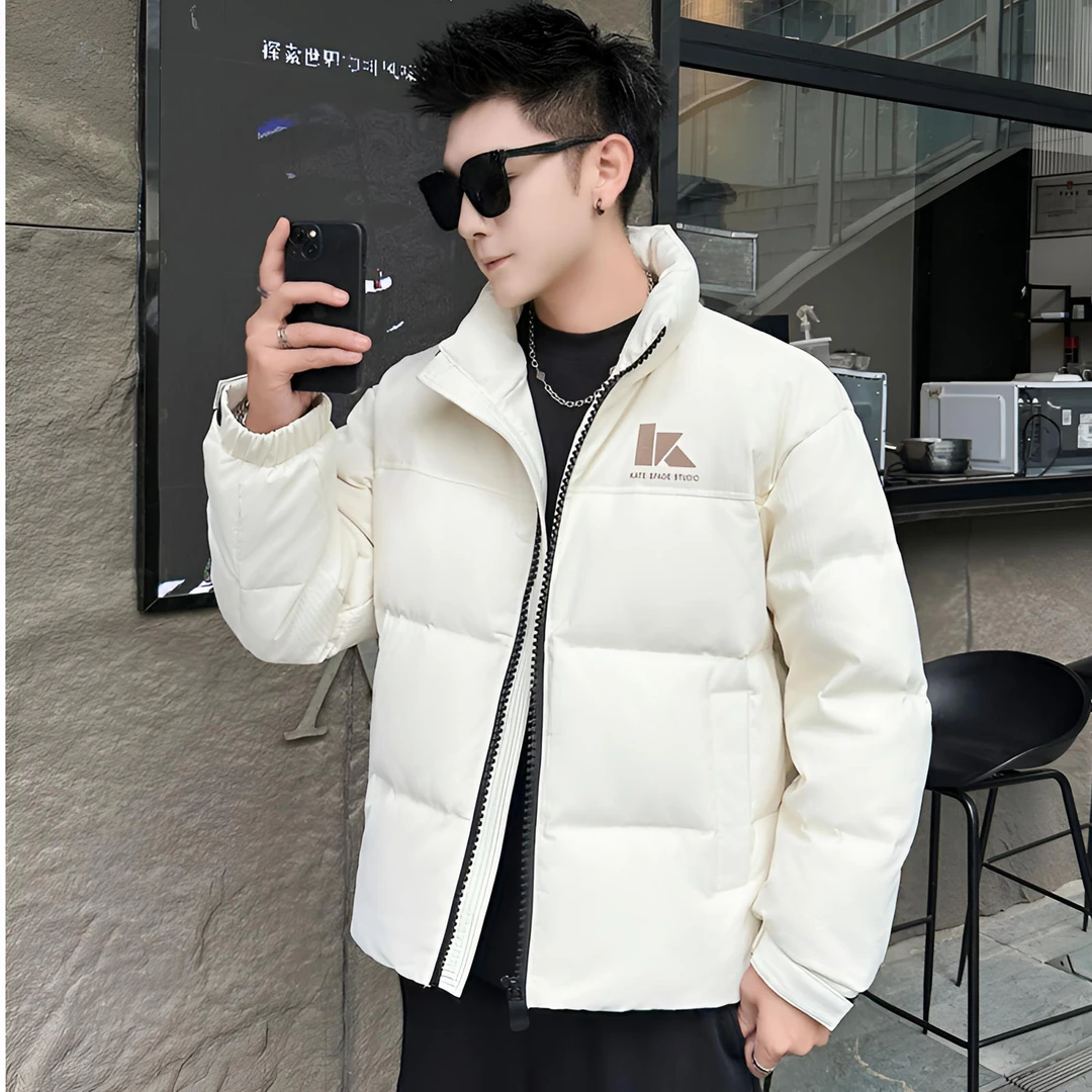 8812纯色微阔面包服龟背夹克男士短款时尚潮流加厚保暖立领冬季