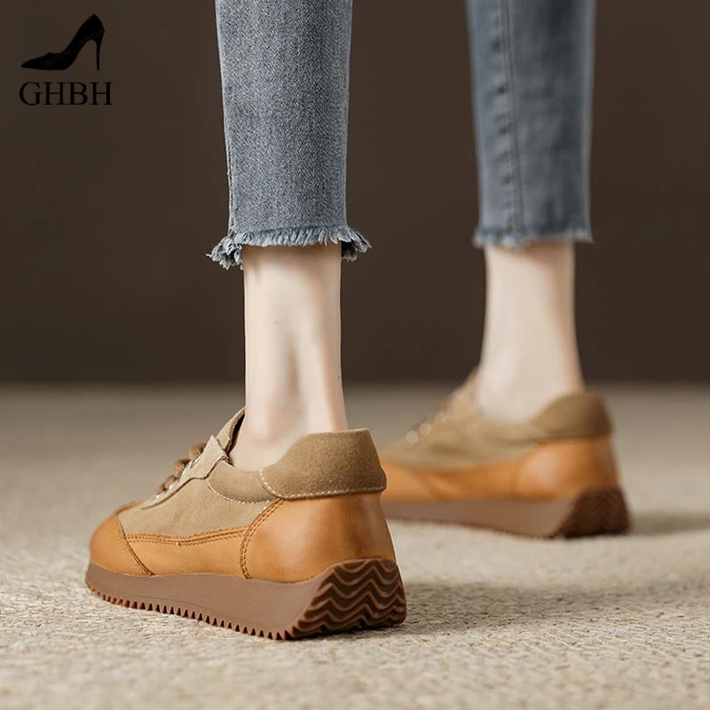 软底阿甘鞋小众复古德训鞋秋季女鞋2025新款舒适轻便运动鞋女超轻