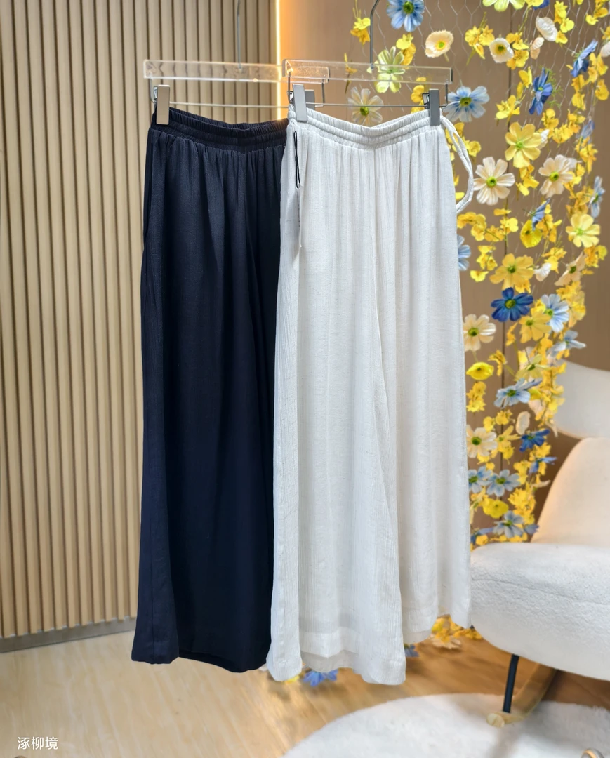 《仙气飘飘》白色高腰洋气休闲夏款棉麻超薄大版双层9分裙裤6001