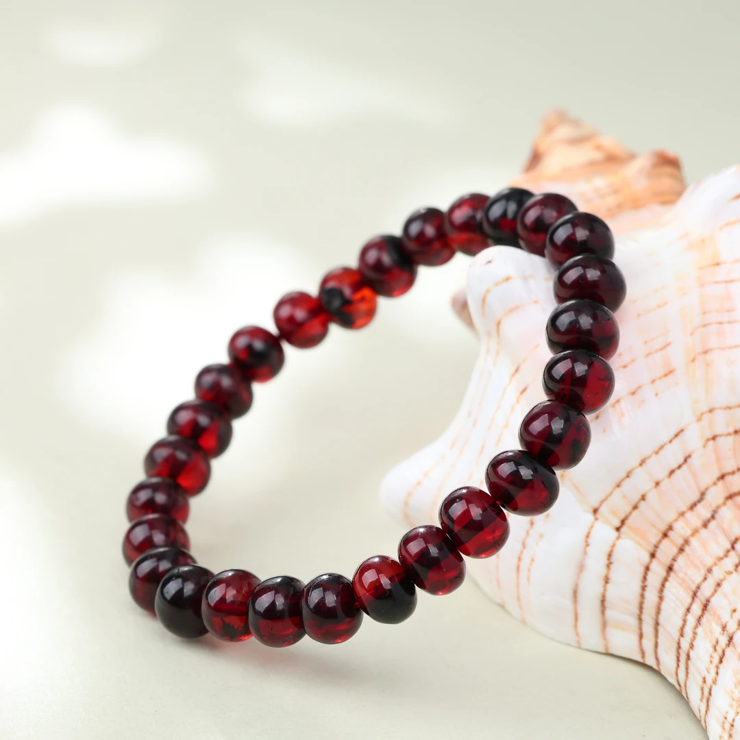【央博玉】琥珀龙血红手串-约8mm-YB94840022-多样性发一|BHP3