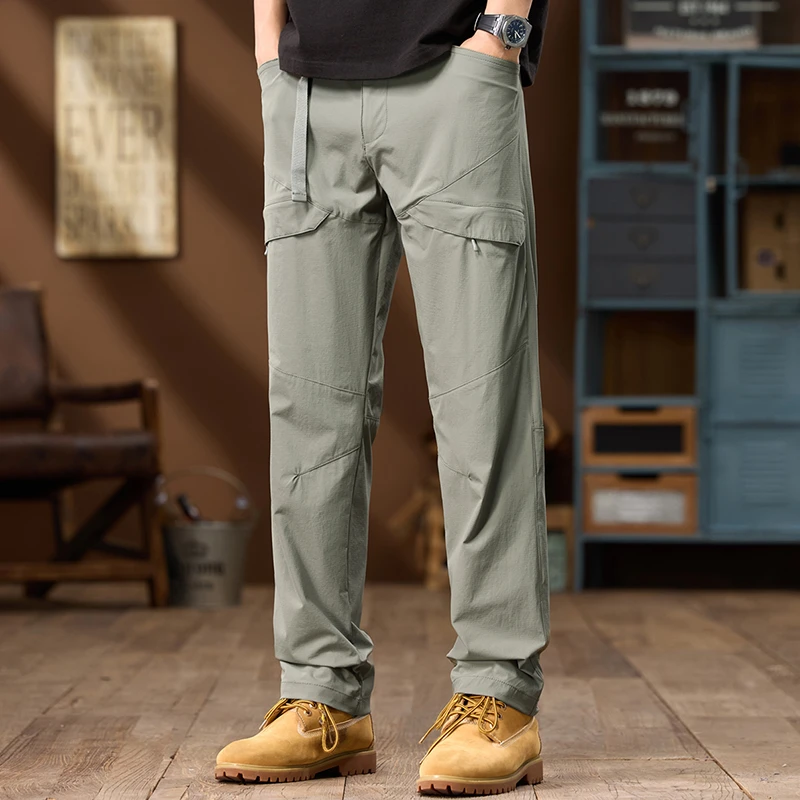 新款工装裤男士速干户外透气紫外线裤宽松直筒休闲裤长裤裤子春秋