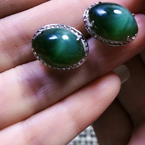 和田玉银S925镶嵌戒指