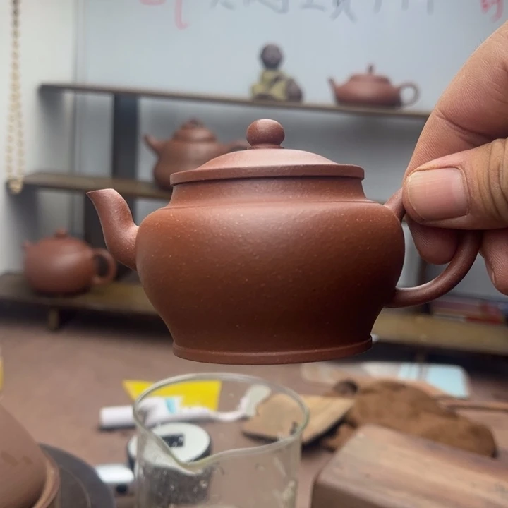 紫砂茶壶红降坡原矿无添加宫灯150