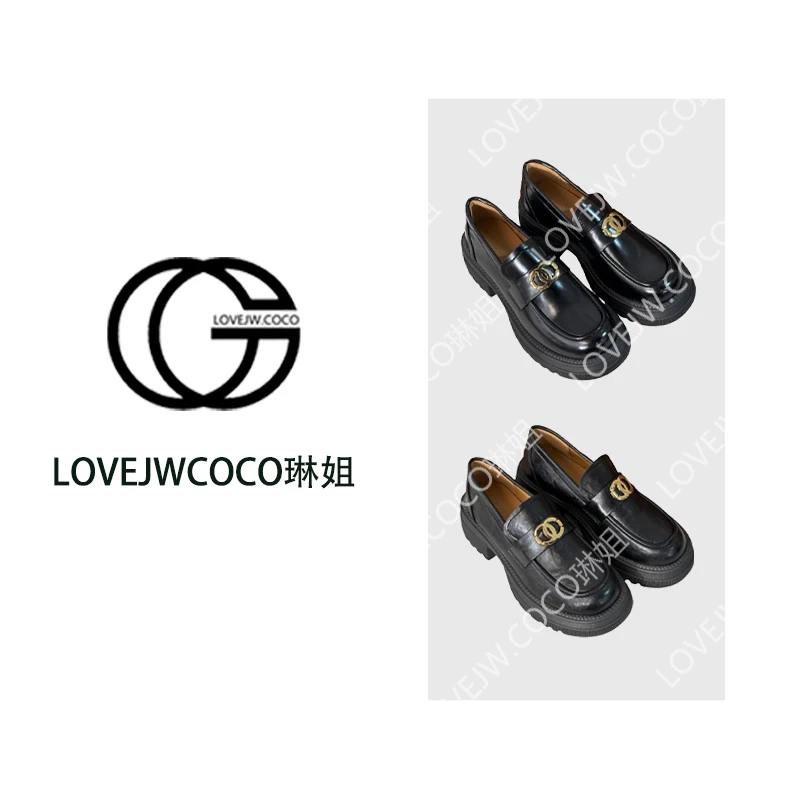 【LOVEJWCOCO】英伦风粗跟乐福鞋女2025新款时尚百搭圆头小皮鞋