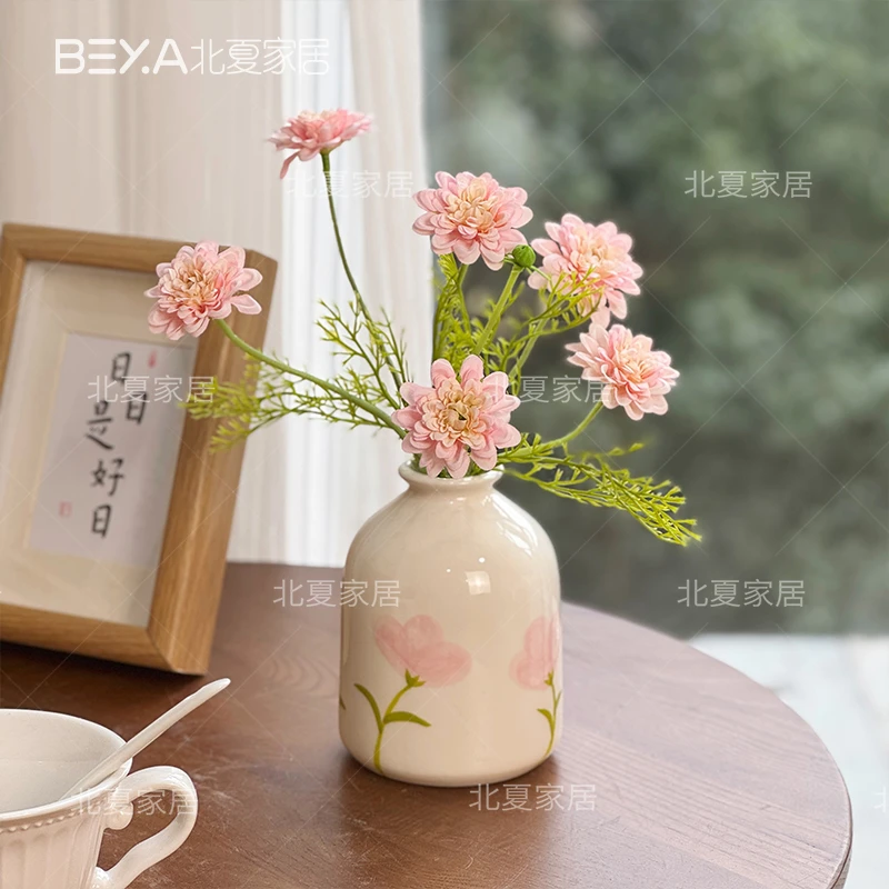 ins丽人菊仿真假花客厅摆设桌面仿真花餐桌花摆件花艺小丽花摆件