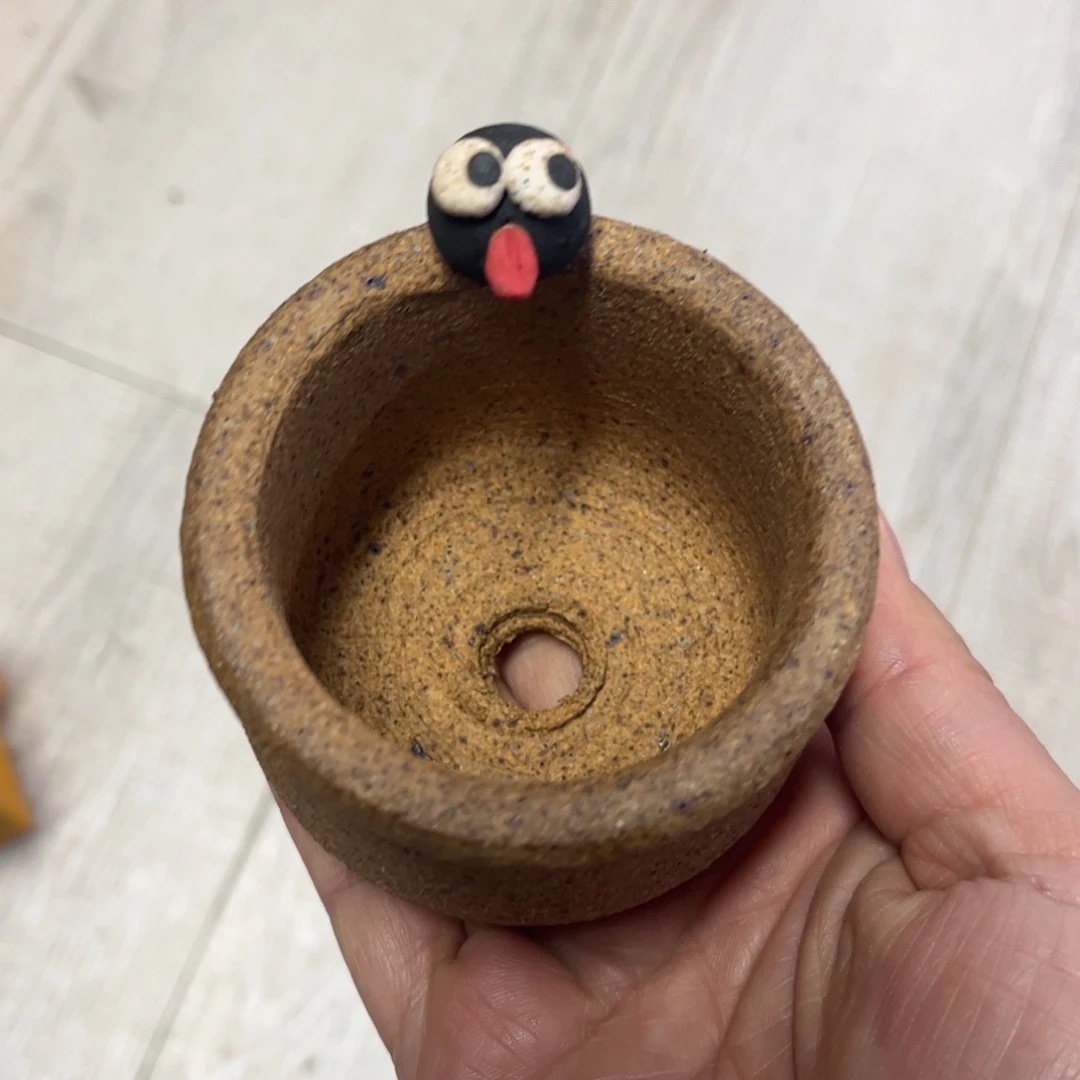 泥塑古镇炻陶花盆