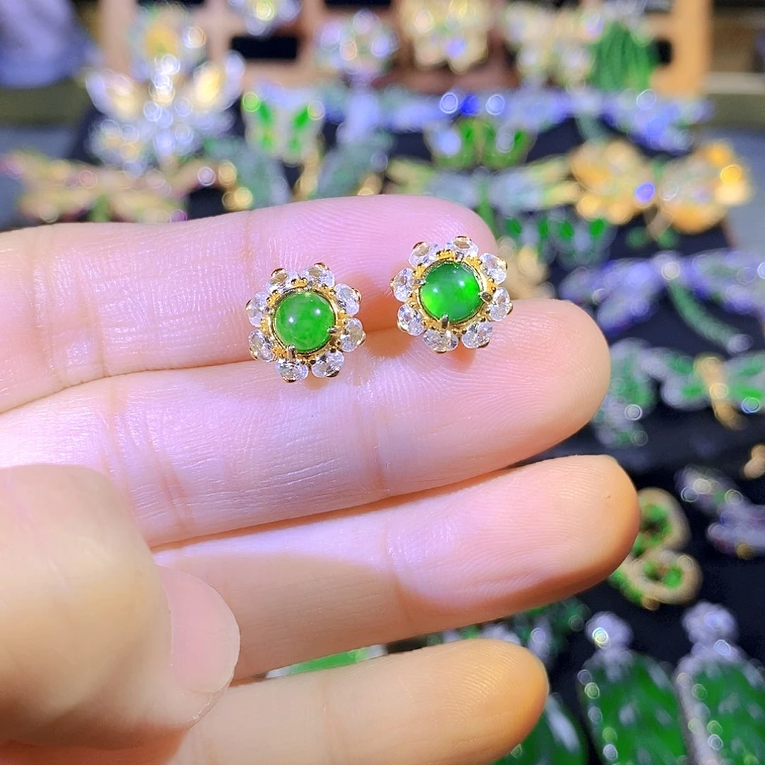 吊坠(不含链)银S925镶嵌翡翠