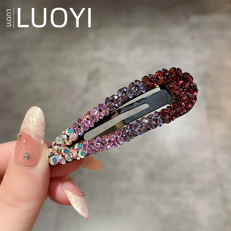 新款彩色满钻发夹掰掰夹女高端网红刘海夹百搭一字夹轻奢碎发夹子