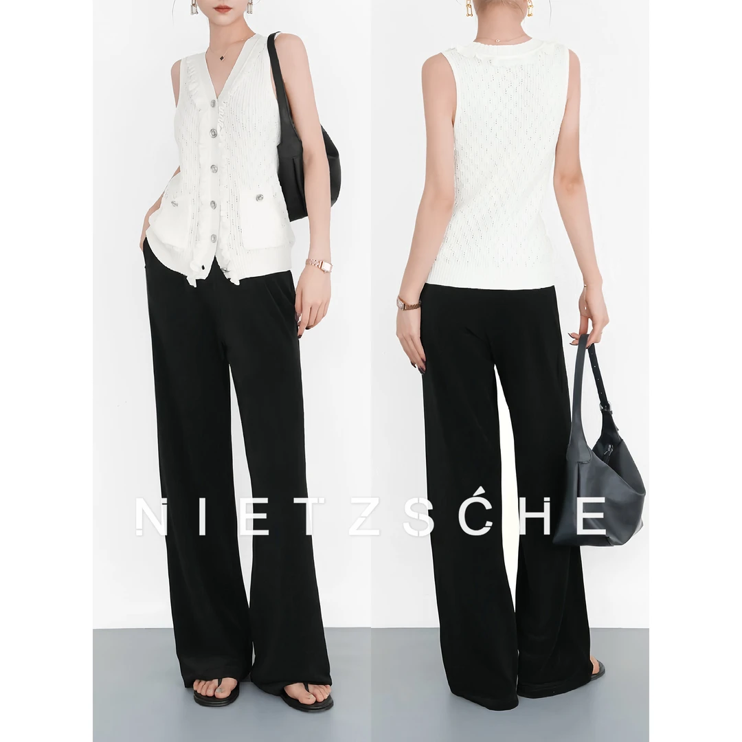 Nietzsche｜醋酸凉凉垂垂裤｜B入！超显瘦百搭显瘦直筒黑经典裤61819