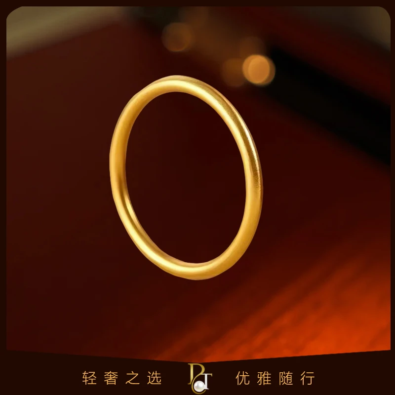 铜合金戒指 古法传承素圈磨损戒指女磨砂哑光实心闭口ins风指环