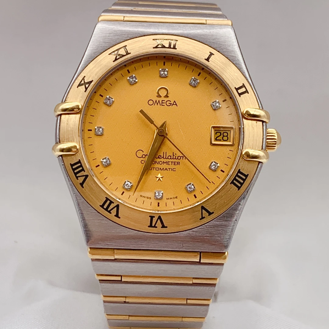 95新 Omega/欧米茄 星座系列/金盘/18k金圈/自动机械男表35.5mm