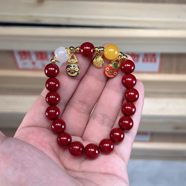 含辰砂工艺品Z005-1朱砂吞金兽-规格10mm（无礼盒）
