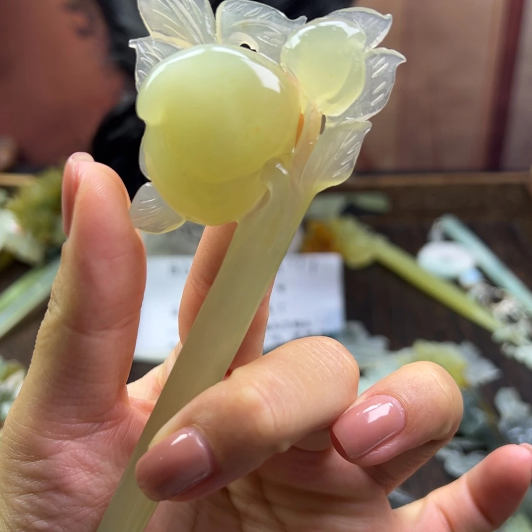 蛇纹石玉未镶嵌发簪