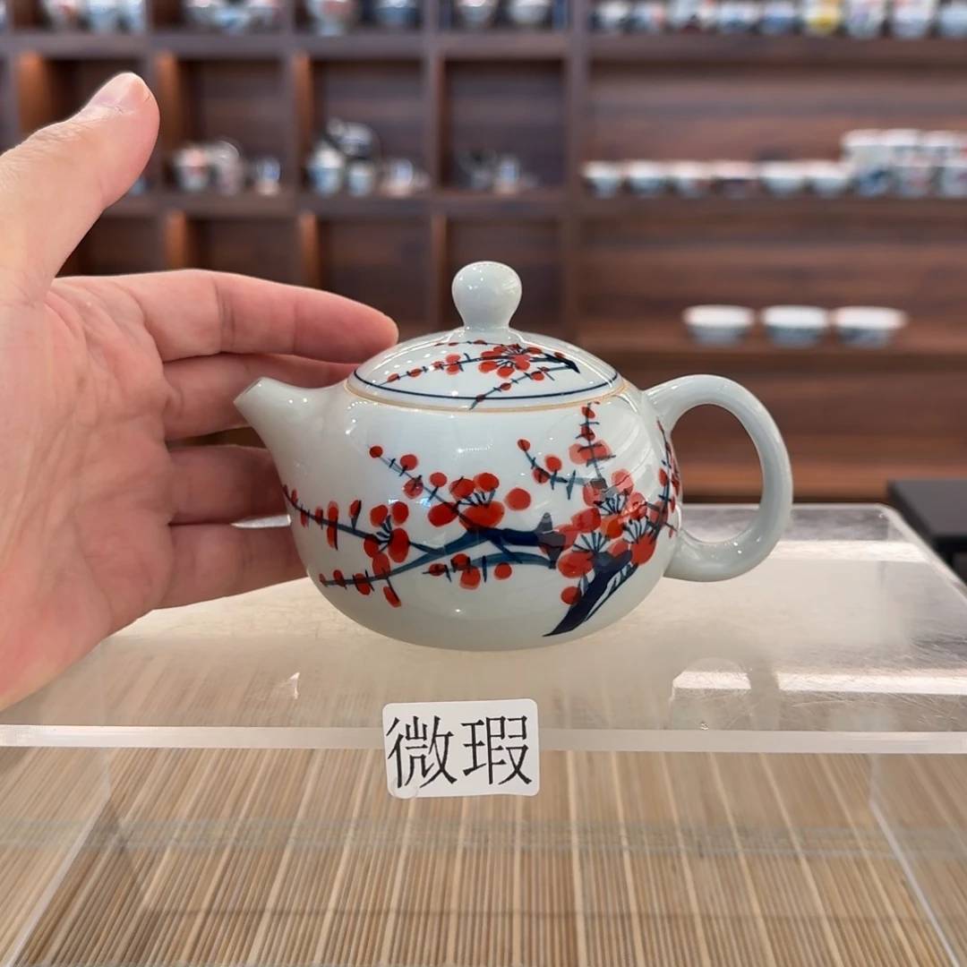 釉下手绘茶具微瑕
