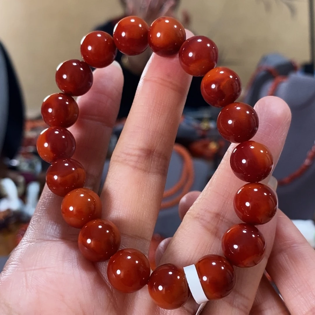 未镶嵌单圈11m m原矿南红玛瑙