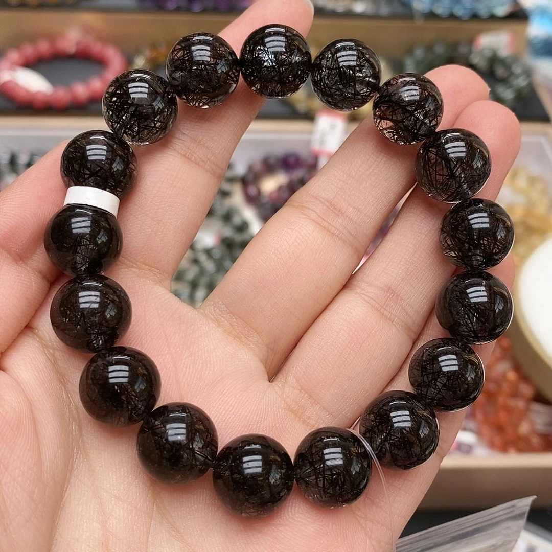 未镶嵌手链水晶透体黑发晶蕾丝发12m+ J745