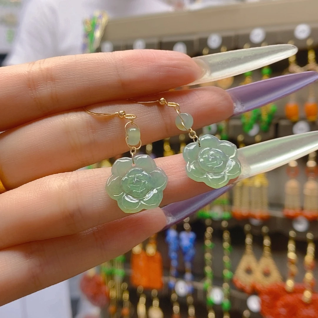 翡翠合金耳饰翡翠