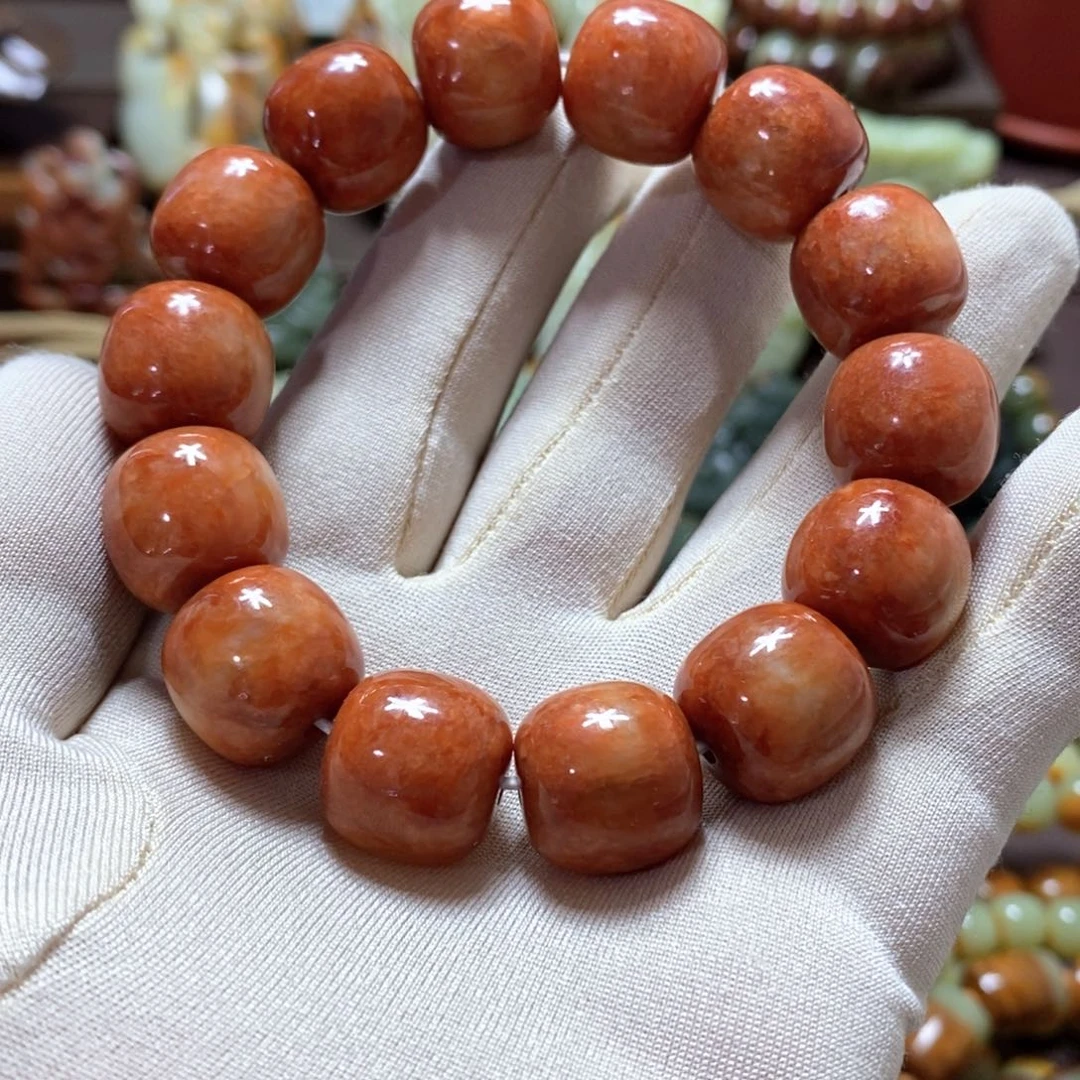 透闪石质玉未镶嵌手链火燎皮16