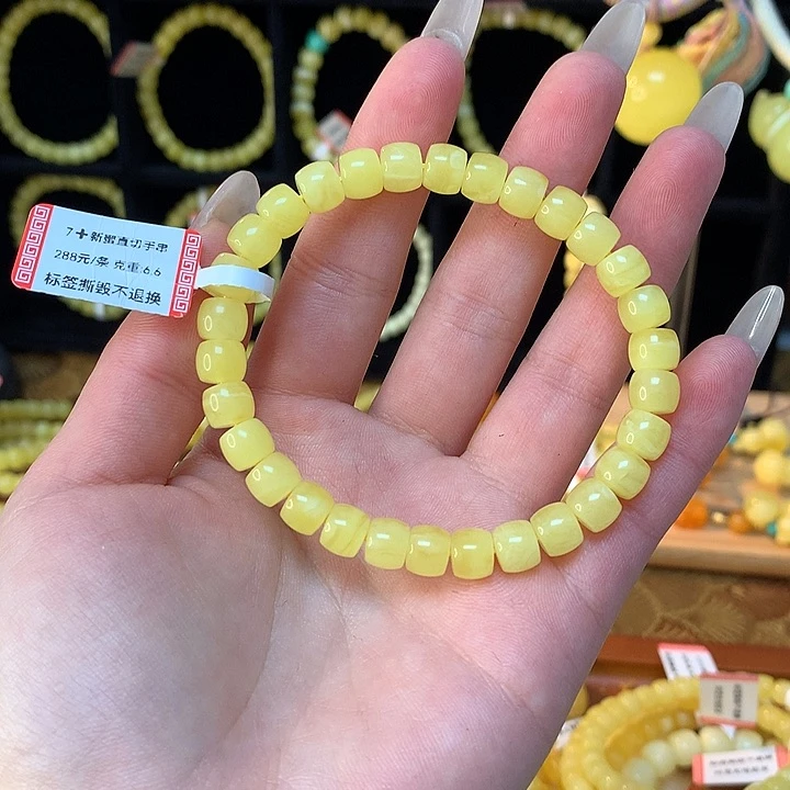 琥珀手链未镶嵌蜜蜡手串素圈