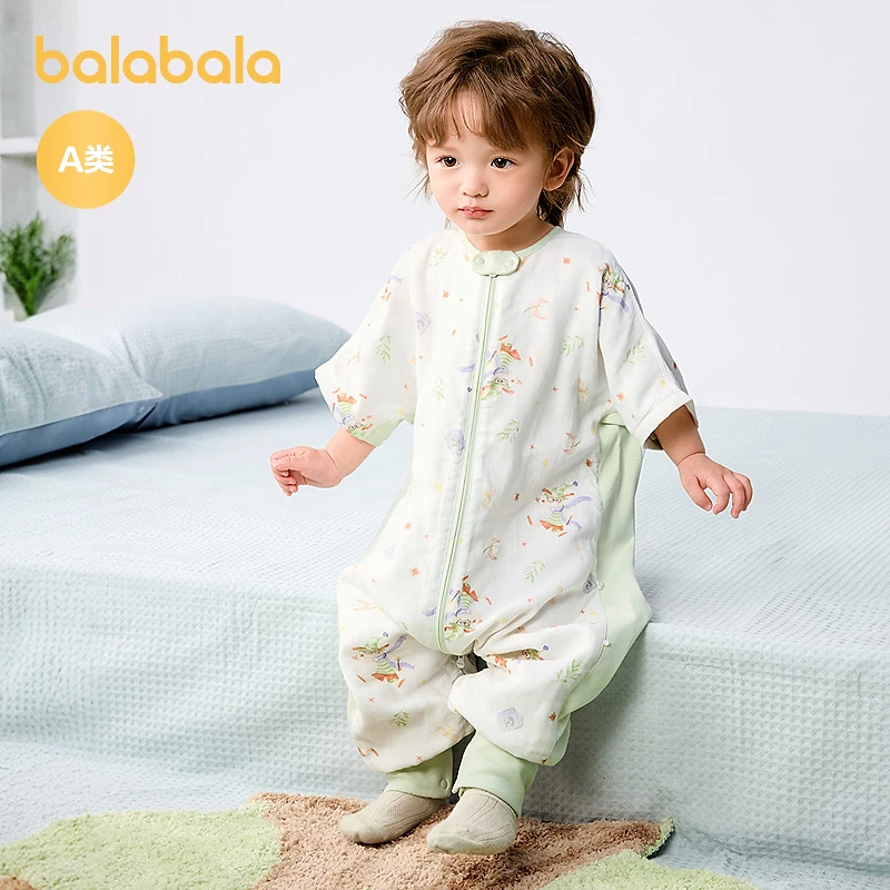 巴拉巴拉婴儿睡袋宝宝儿童睡衣新生儿柔软亲肤舒适印花满印可爱萌