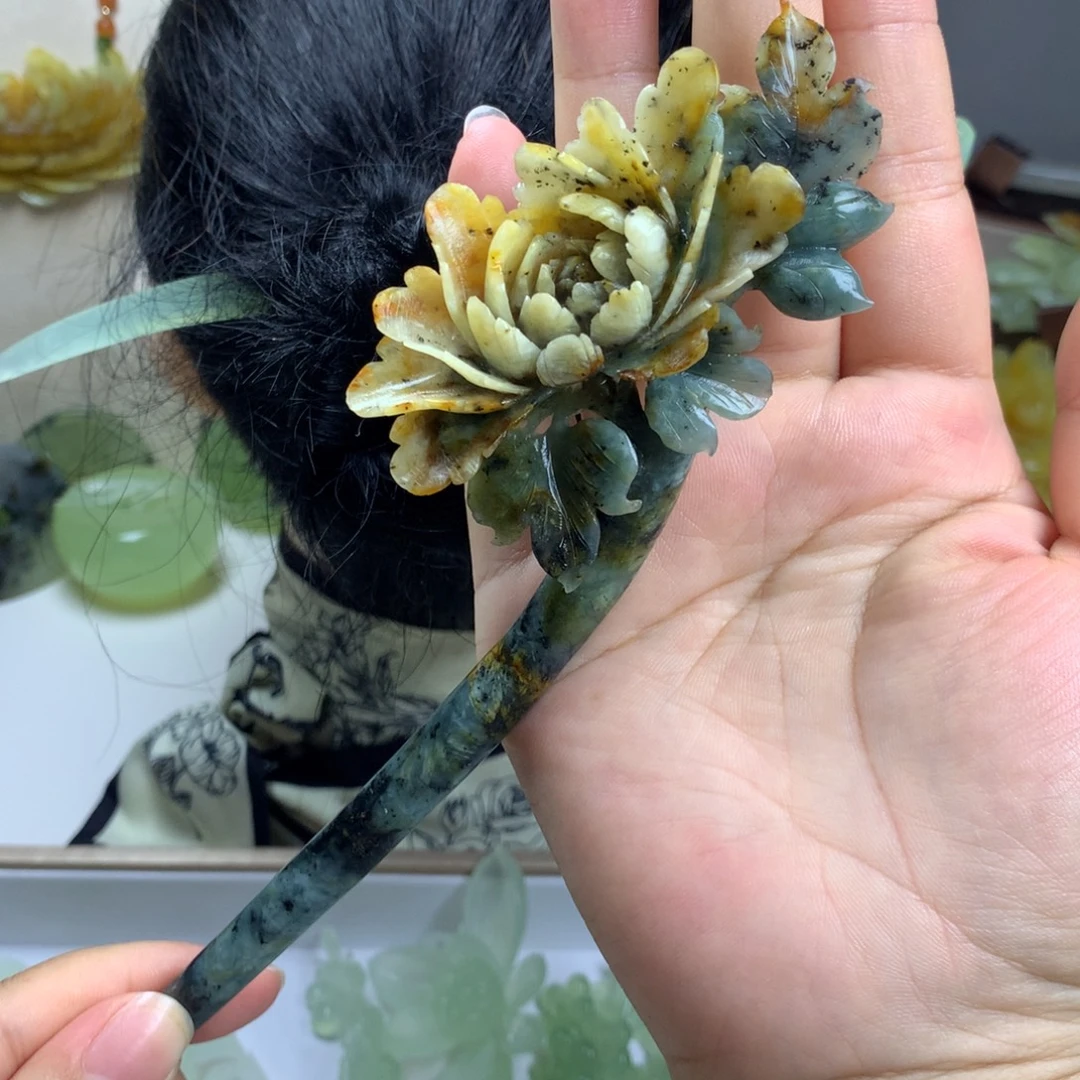 未镶嵌蛇纹石玉发簪