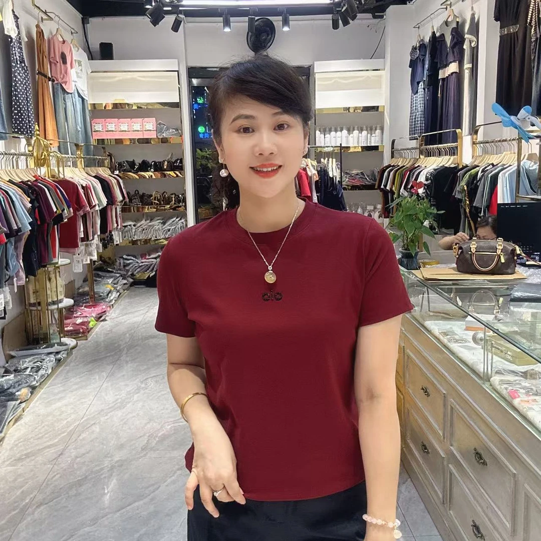 34-5365简约字母T恤长58公分