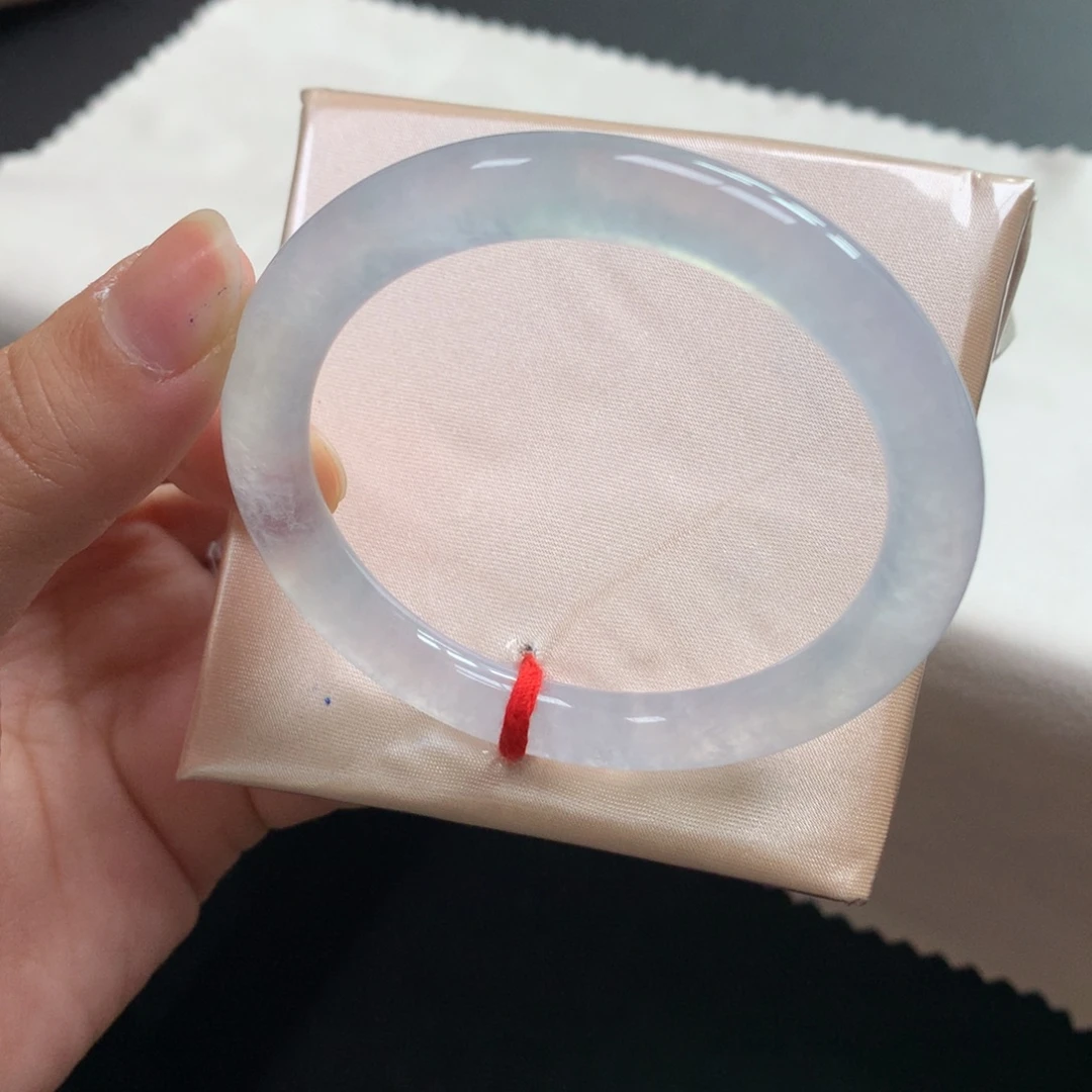 翡翠未镶嵌手镯48号53美人条高冰透字（完美0包容）化水