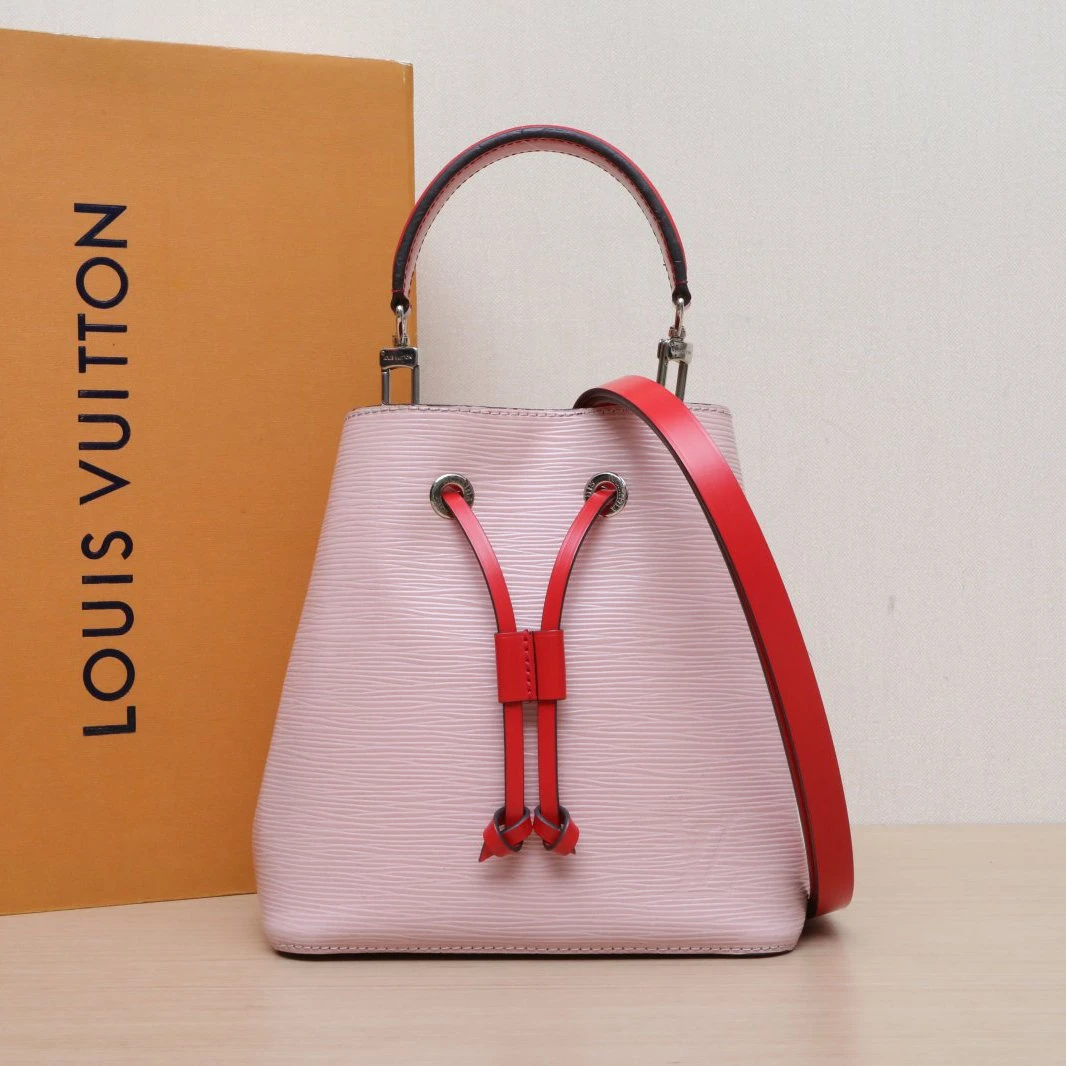 95新 LouisVuitton/路易威登 小花攀攀NÉONOÉ 水桶包 BB 20 粉色