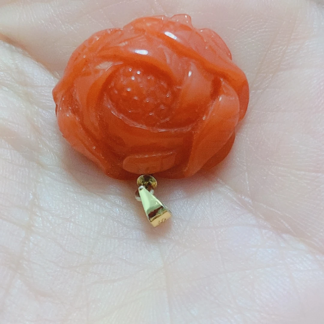 南红玛瑙银S925镶嵌吊坠(不含链)