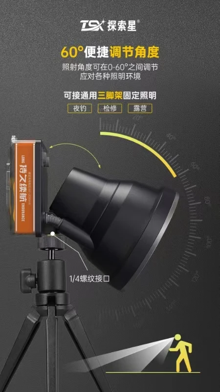 钓鱼头灯夜钓超强光超长续航钓鱼专用探索星TS959头灯三锂电池。