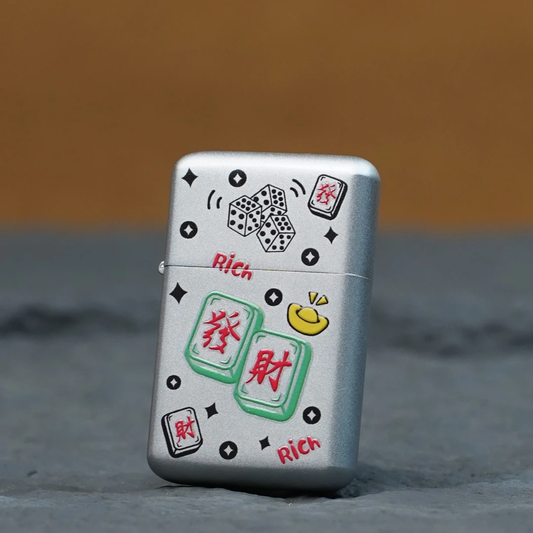 佐罗ZORRO超薄防风打火机麻将发财缎砂790创意送男友礼物男士复古
