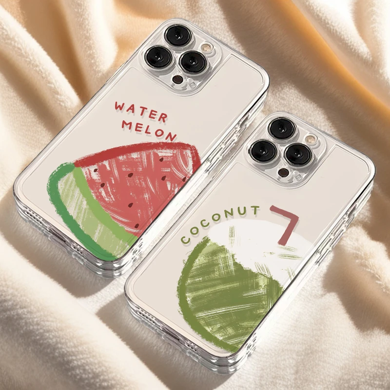 夏日西瓜椰子iPhone16手机壳15苹果14软13小米vivo华为适用创意潮