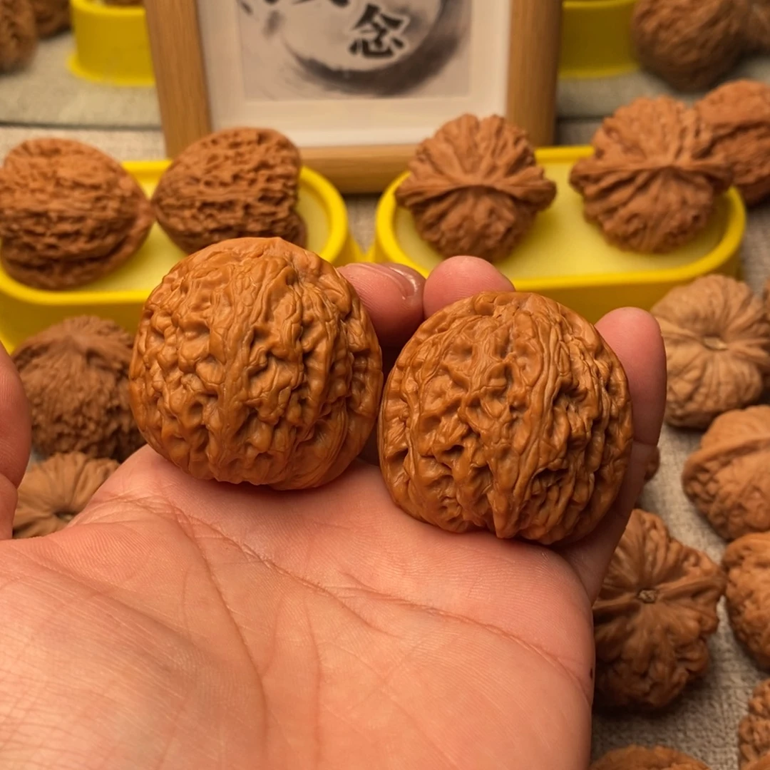 熟***声吊坠文玩核桃43红锦鲤