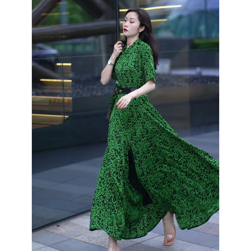 气质裙子新款御姐炸街冷淡高级感时尚洋气法式碎花连衣裙4746