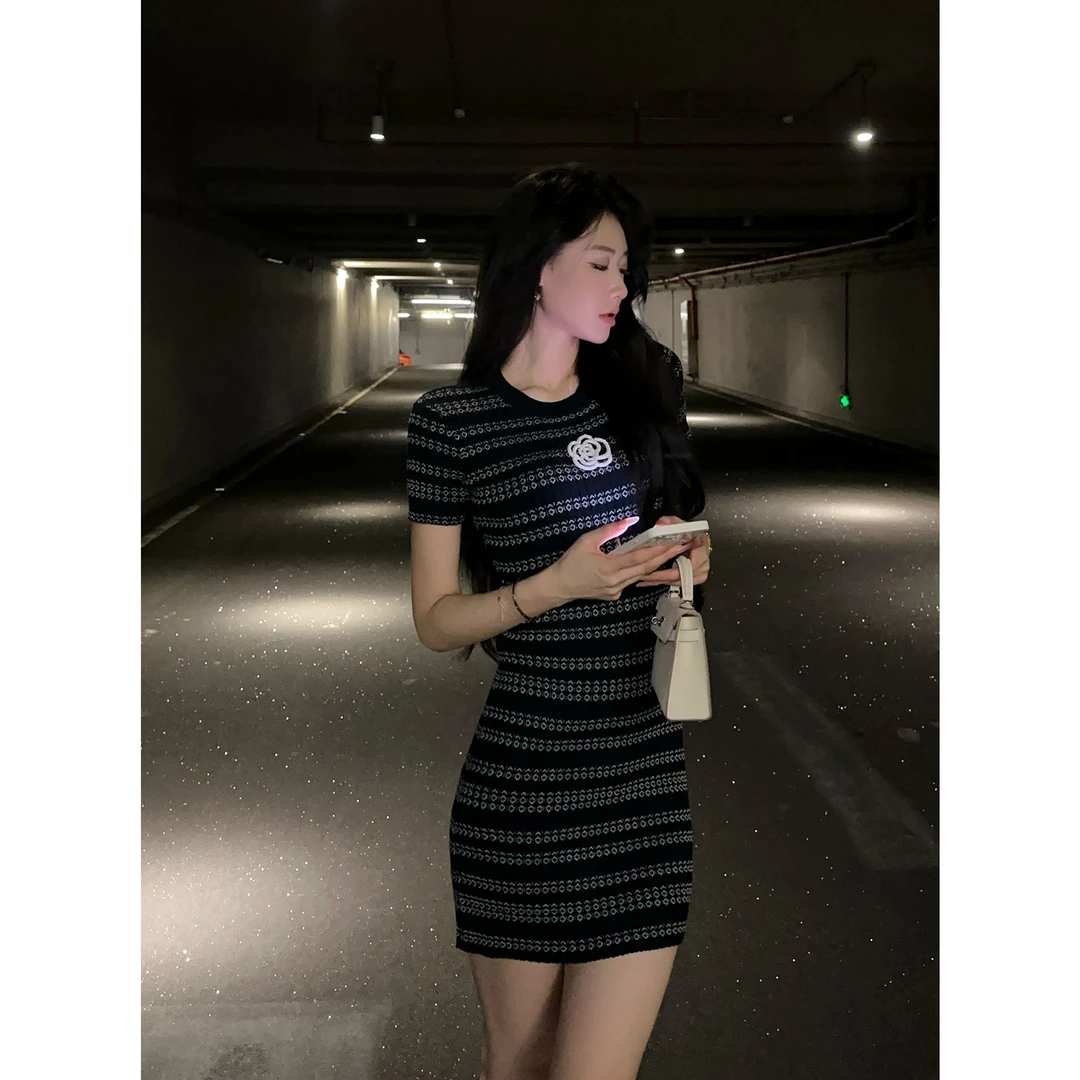 JIJINQI法式设计感小香风性感连衣裙JD07LMXL893