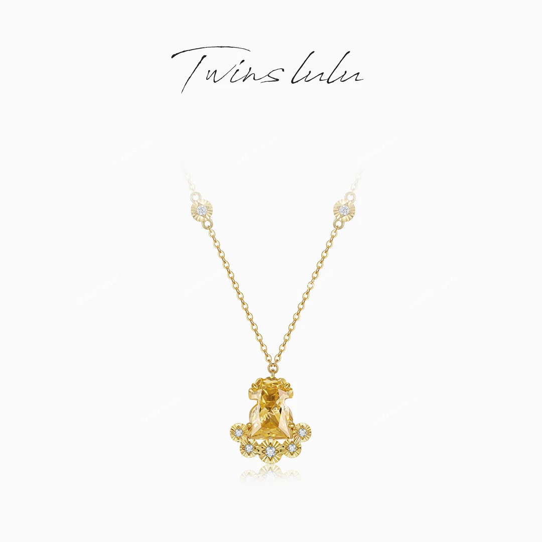 TWINS LULU【黄财神】镀K金 高级传统中国风招财圆形项链TSJ7800