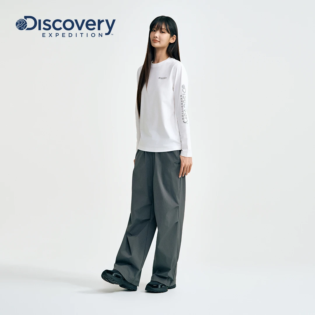 Discovery探索户外徒步保暖长袖T恤字母运动训练服女25秋季RL320