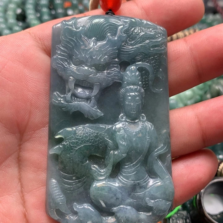 翡翠颈饰未镶嵌保真天然a货翡翠