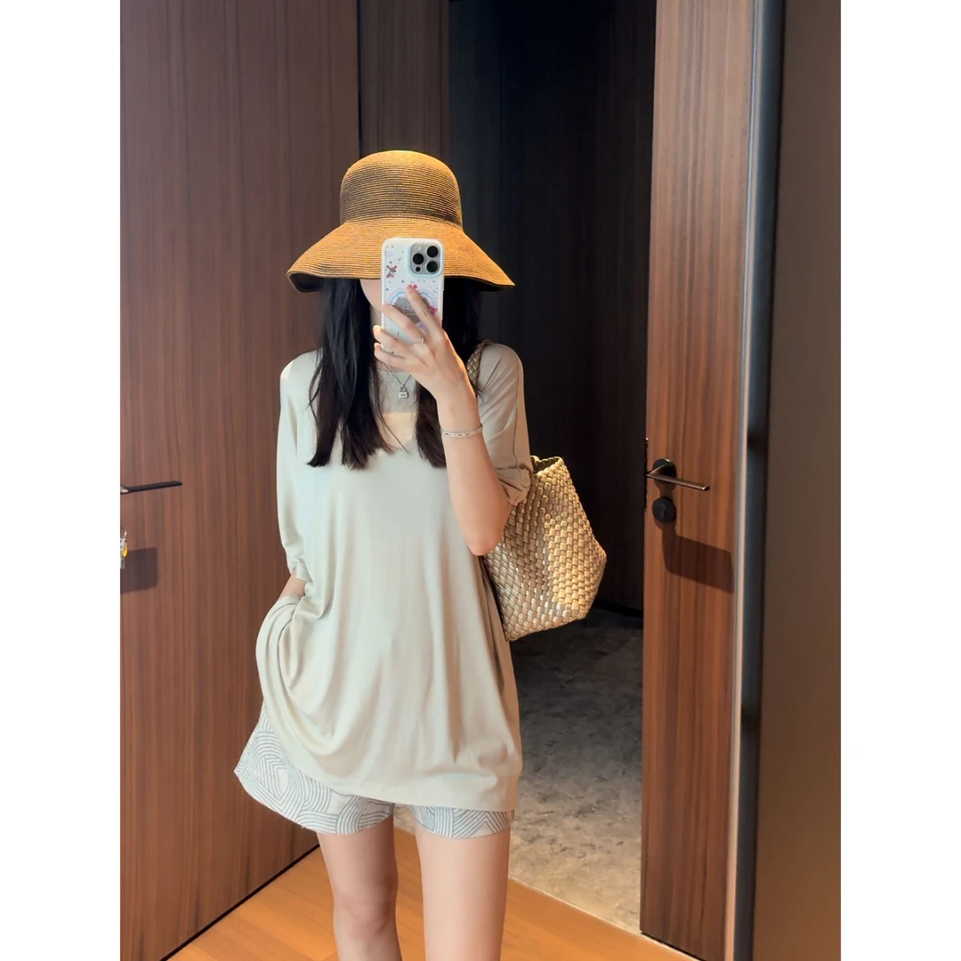 【痘痘私服】|【面膜短袖】宽松廓形天丝短袖上衣