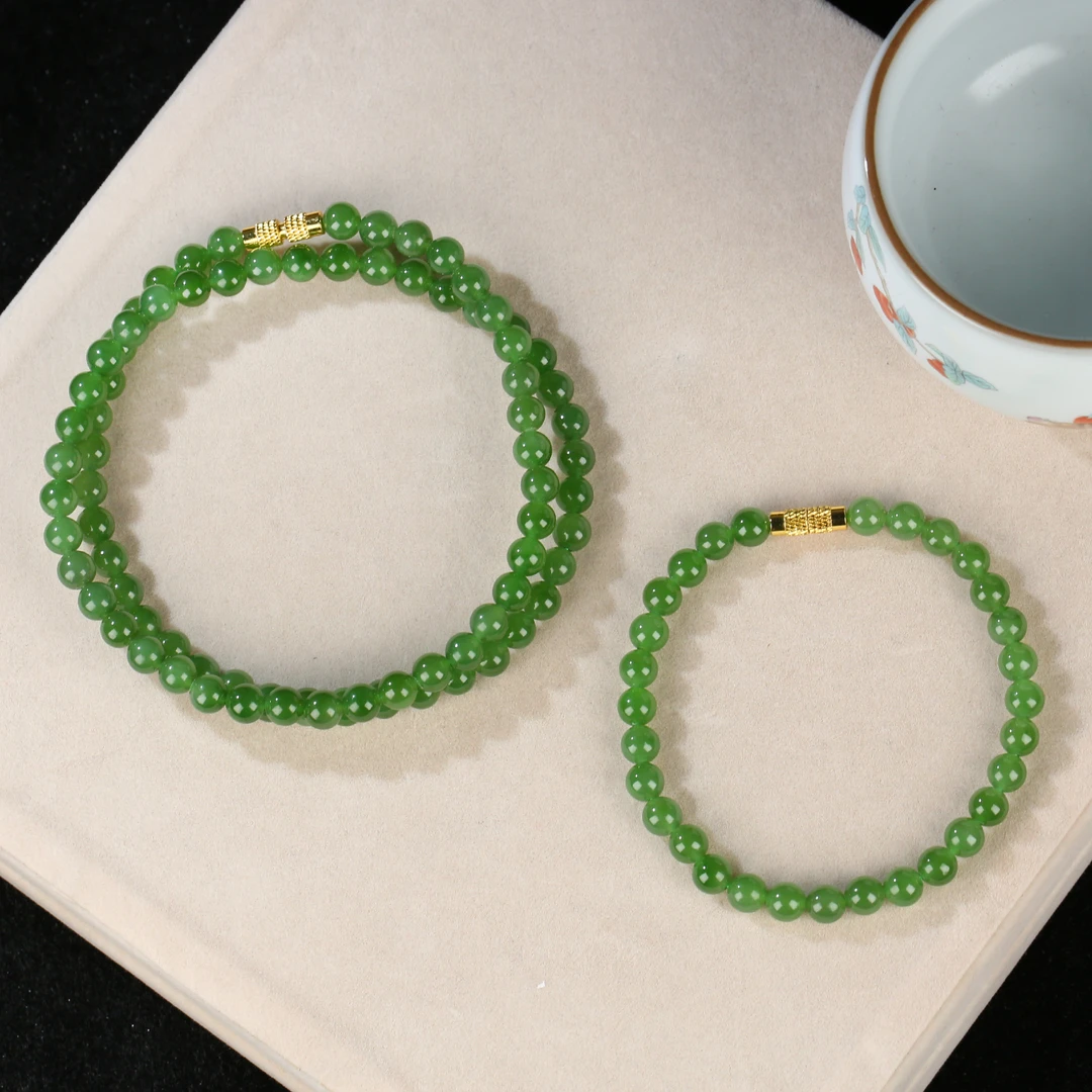 【麦子家族双12抢先购】天然和田玉项链手串整套发珠宝女 XL325