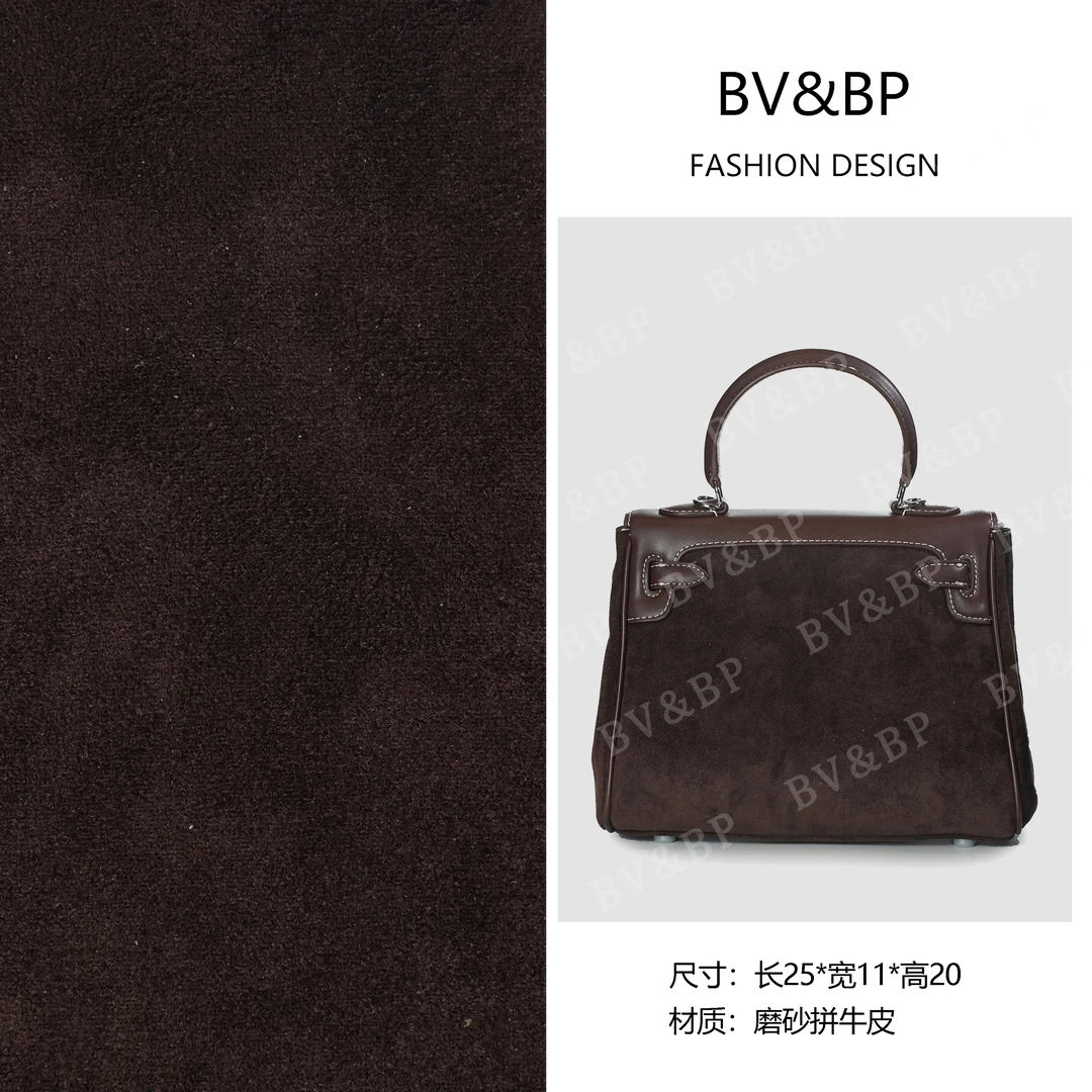 BV&BP· 原创设计 真皮高定手提单肩包 BV5525-咖啡色