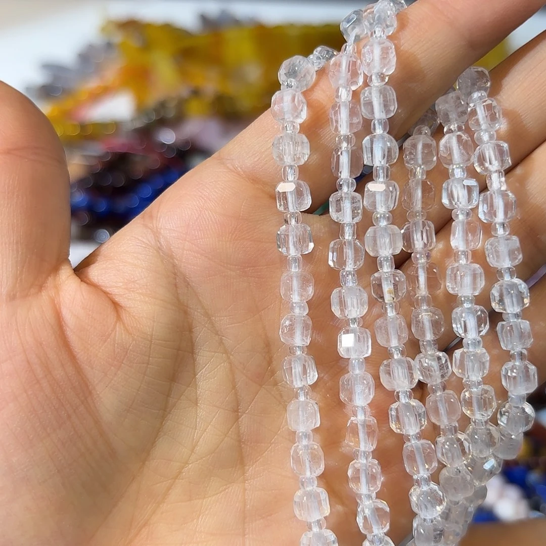 玛瑙/玉髓合金珠宝半成品白水晶方糖卡5