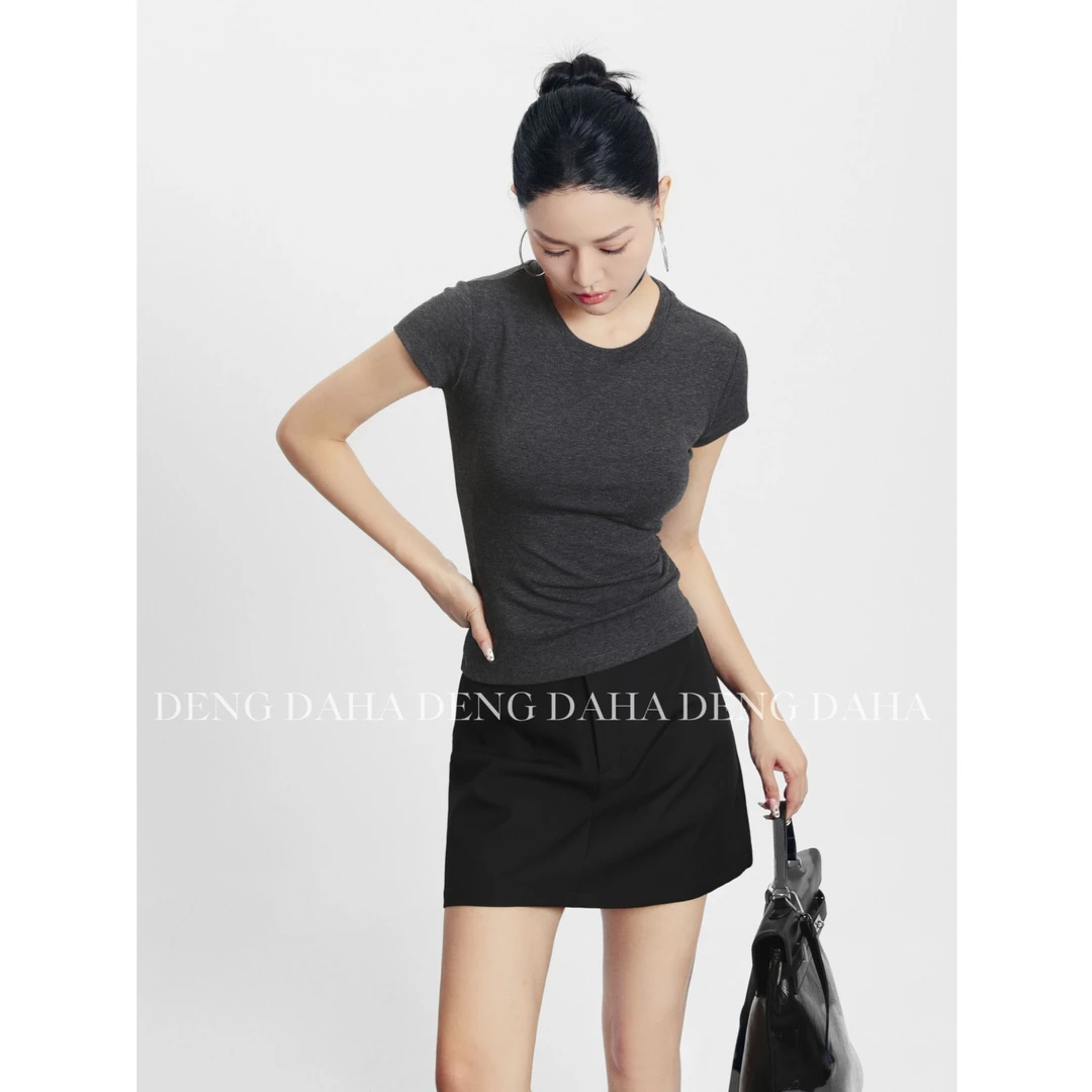 SANOIAN·宋三千新款百搭半身裙黑色短裙HBZC622096 nnassa