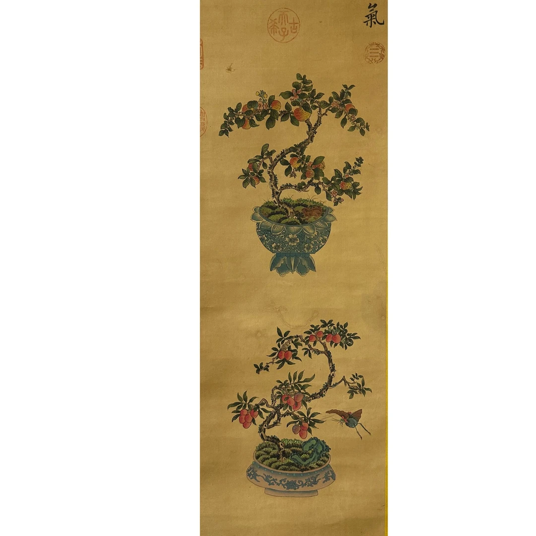 QY款绢布清供立轴30x76 2平尺